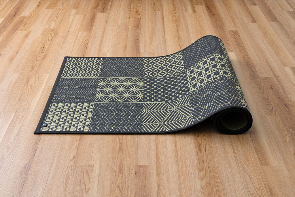 Japanese Natural Igusa Tatami Yoga & Meditation Mat "Edo" PVC non-slip backing 66×185 cm
