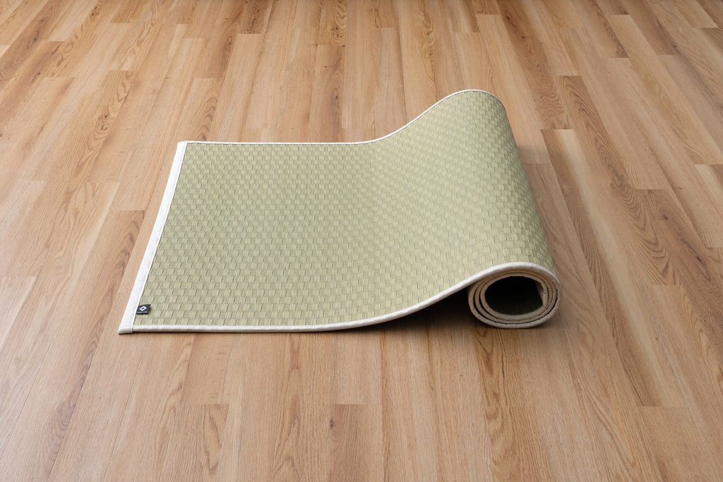 Japanese Natural Igusa Tatami Yoga & Meditation Mat "Edo" PVC non-slip backing 66×185 cm