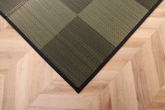 Japanese Igusa Rug “DX Noah” Tatami Style Rug – Ichimatsu Simple Design, Non-Slip Backing