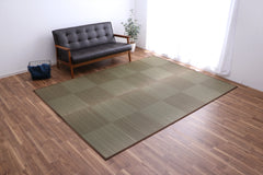 Japanese Igusa Rug “DX Noah” Tatami Style Rug – Ichimatsu Simple Design, Non-Slip Backing
