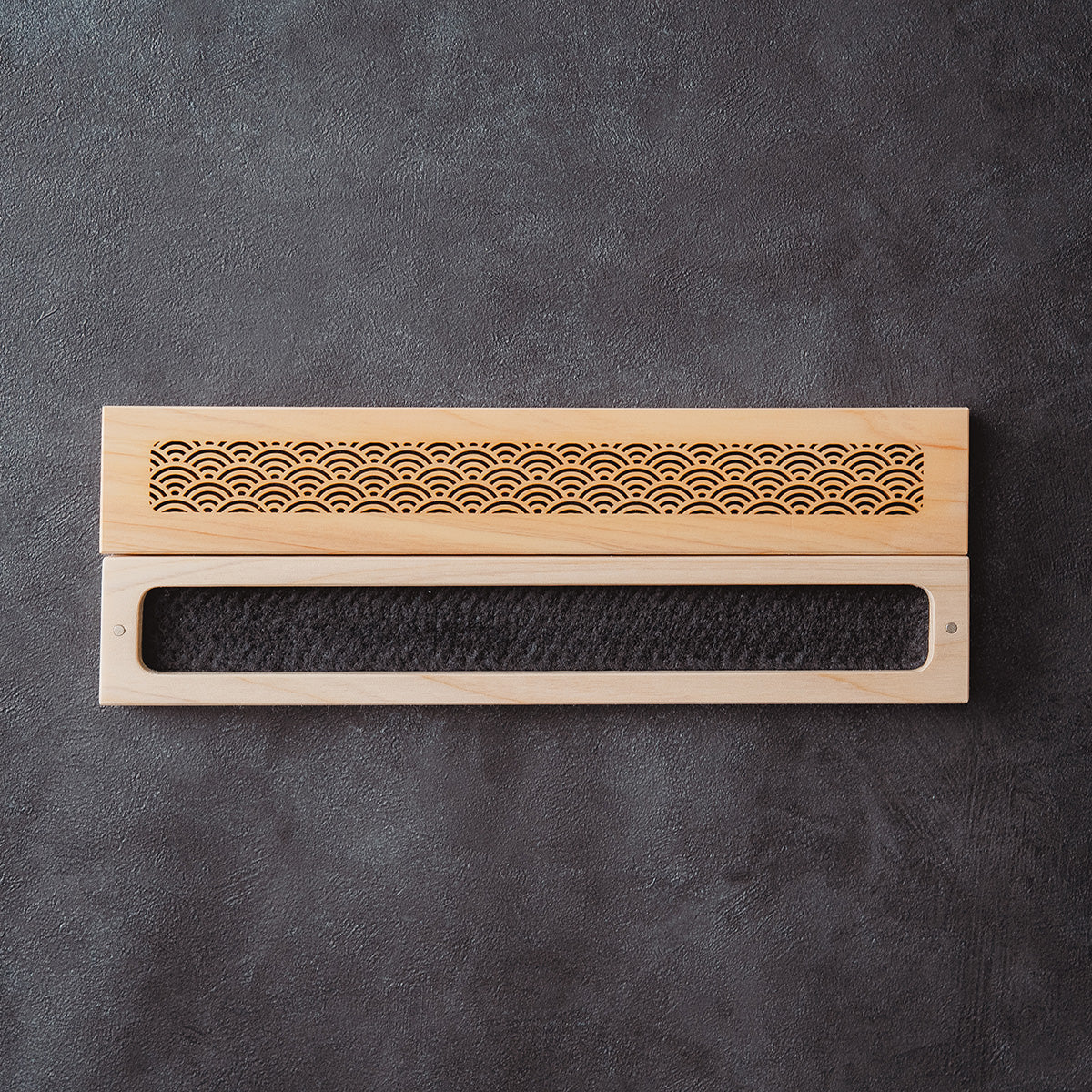 Hinoki Wood Incense Burner – Seigaiha Wave Pattern
