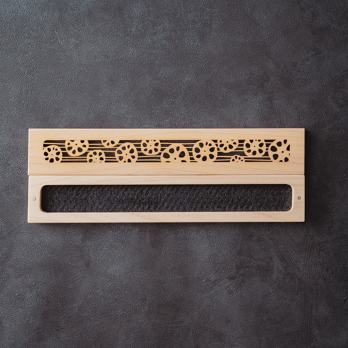 Hinoki Wood Incense Burner – Lotus Stripe Pattern
