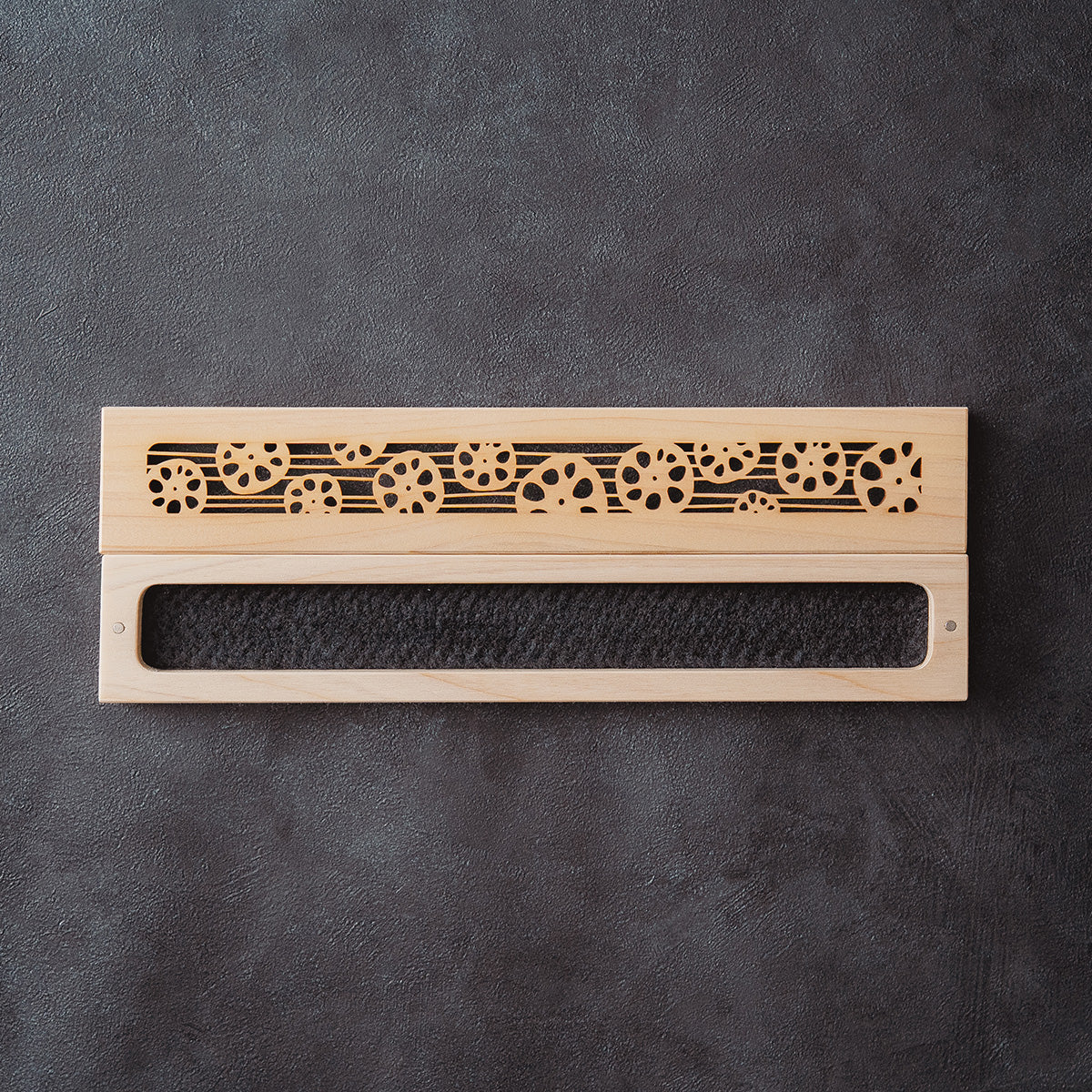 Hinoki Wood Incense Burner – Lotus Stripe Pattern