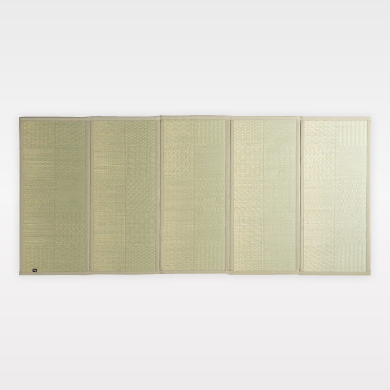 Foldable Tatami Floor Mat - Edokomon, Five-Panel, Natural