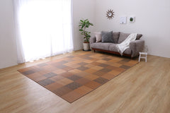 Japanese Igusa Carpet "Kyosashiko" multiple textures patchwork-style Ichimatsu