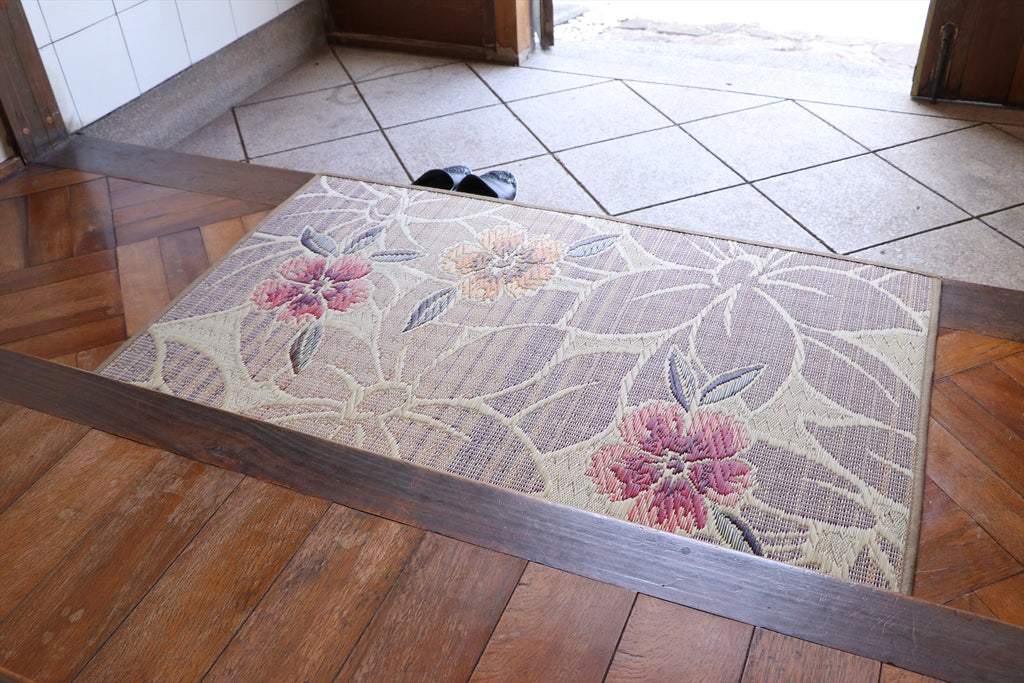 Japanese Igusa Tatami Entrance Mat "F Nadeshiko" PU backing cushioning, non-slip