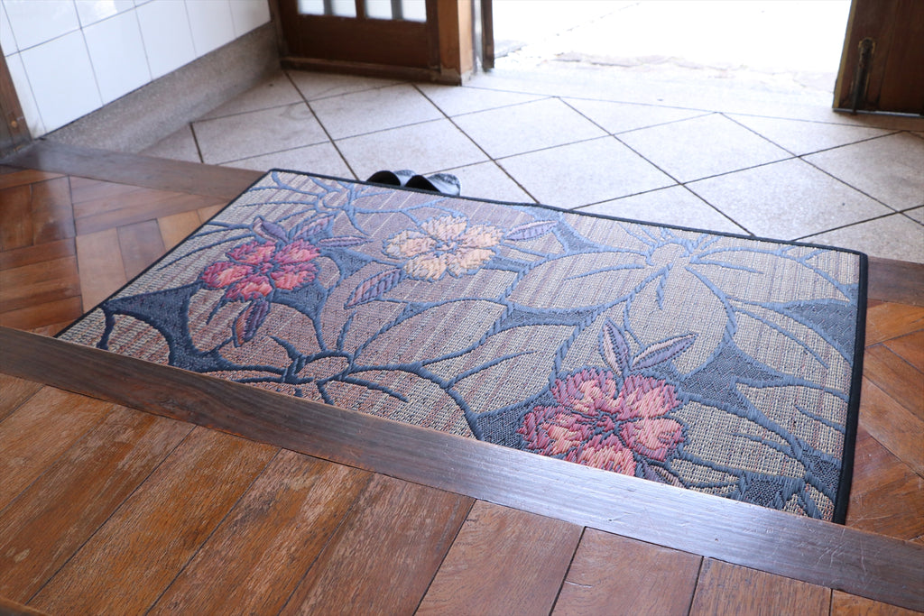 Japanese Igusa Tatami Entrance Mat "F Nadeshiko" PU backing cushioning, non-slip