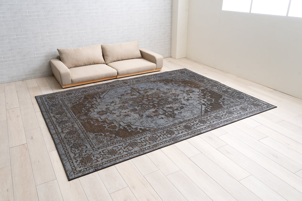 Japanese Igusa Tatami style rug "DX Histoire" vintage-inspired design Non-Slip Backing
