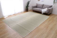 Japanese Igusa Tatami rug "DX Plain" Natural Simple Ichimatsu Design, Non-Slip Backing