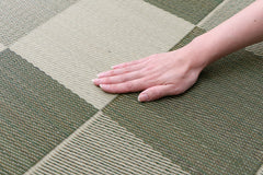 Japanese Igusa Tatami modern style rug “F Block” Non-Slip PU Backing