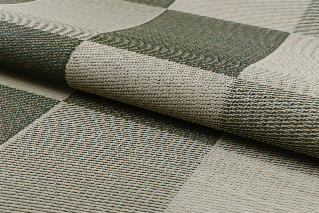 Japanese Igusa Tatami modern style rug “F Block” Non-Slip PU Backing