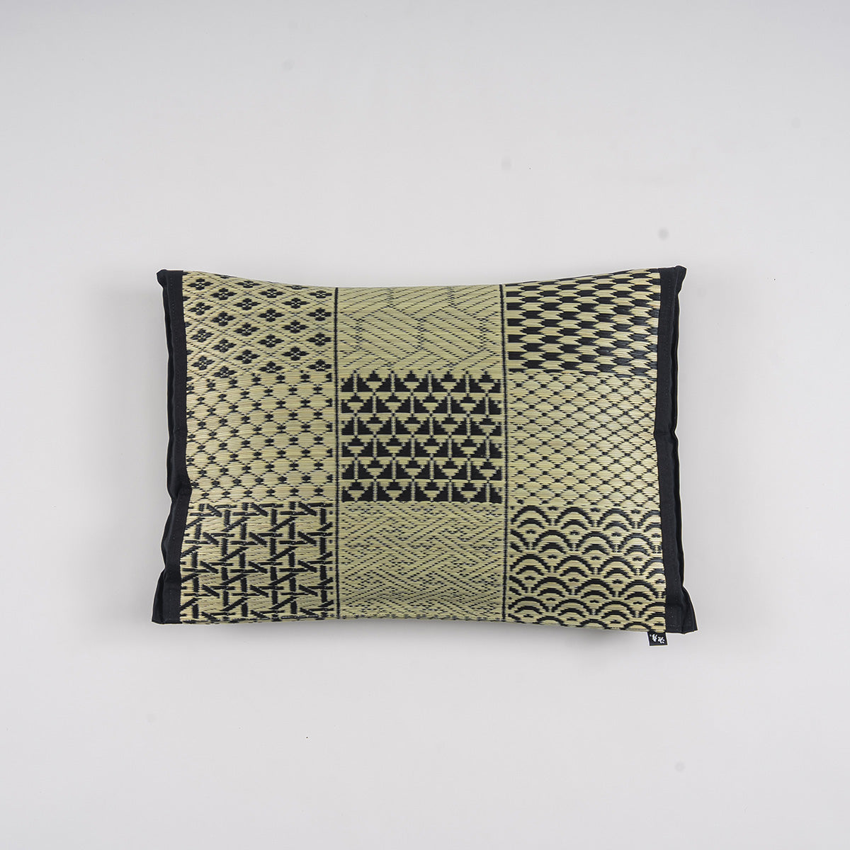 An igusa tatami pillow in white Edo Komon