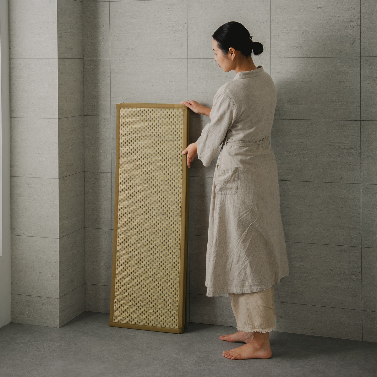 Foldable Tatami Floor Mat – Flare, Five-Panel, Beige
