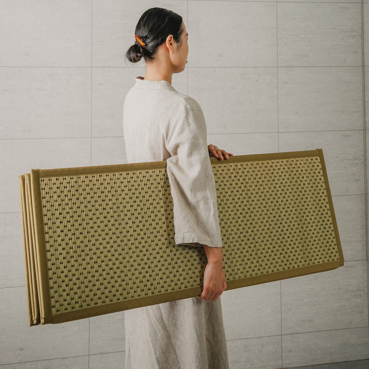 Foldable Tatami Floor Mat – Flare, Five-Panel, Beige