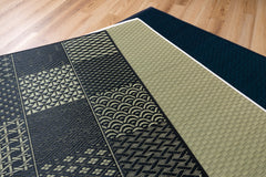 Japanese Natural Igusa Tatami Yoga & Meditation Mat "Edo" PVC non-slip backing 66×185 cm