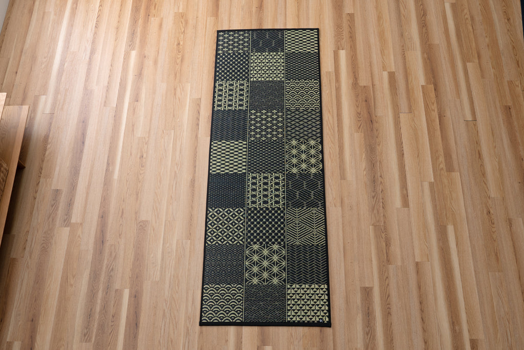 Japanese Natural Igusa Tatami Yoga & Meditation Mat "Edo" PVC non-slip backing 66×185 cm