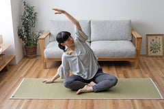 Japanese Natural Igusa Tatami Yoga & Meditation Mat "Edo" PVC non-slip backing 66×185 cm