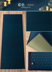 Japanese Natural Igusa Tatami Yoga & Meditation Mat "Edo" PVC non-slip backing 66×185 cm