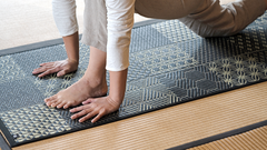 Japanese Natural Igusa Tatami Yoga & Meditation Mat "Edo" PVC non-slip backing 66×185 cm