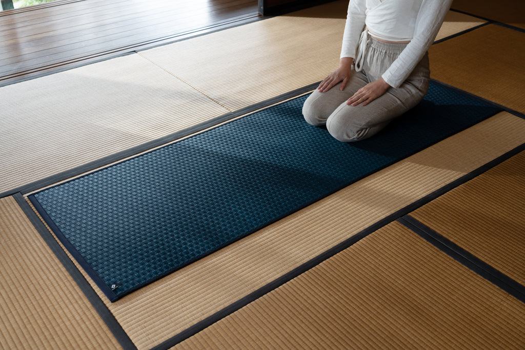Japanese Natural Igusa Tatami Yoga & Meditation Mat "Edo" PVC non-slip backing 66×190cm