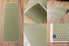 Japanese Natural Igusa Tatami Yoga & Meditation Mat "Edo" PVC non-slip backing 66×190cm