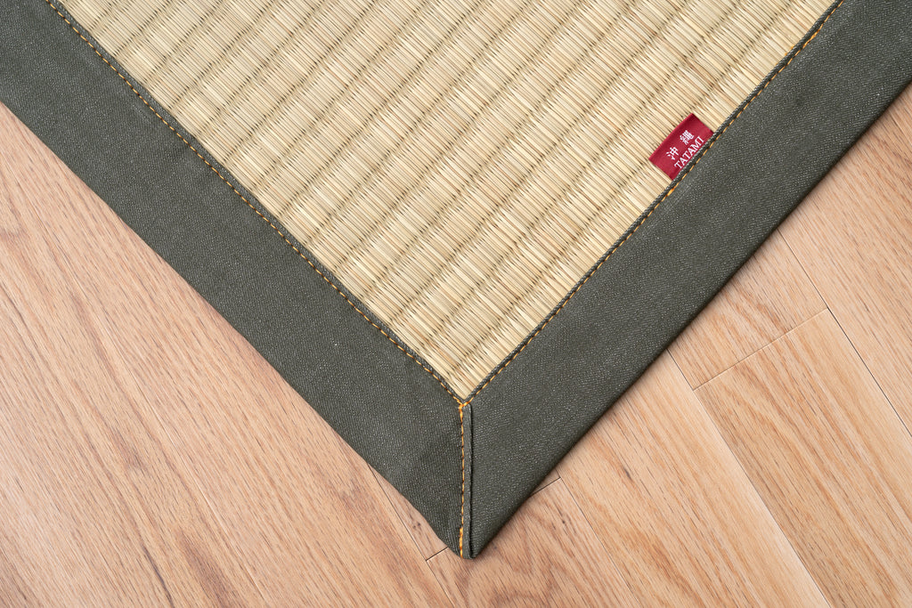 Japanese Igusa Tatami-Style Rug "DX Okinawa Beegu" Non-Slip Backing