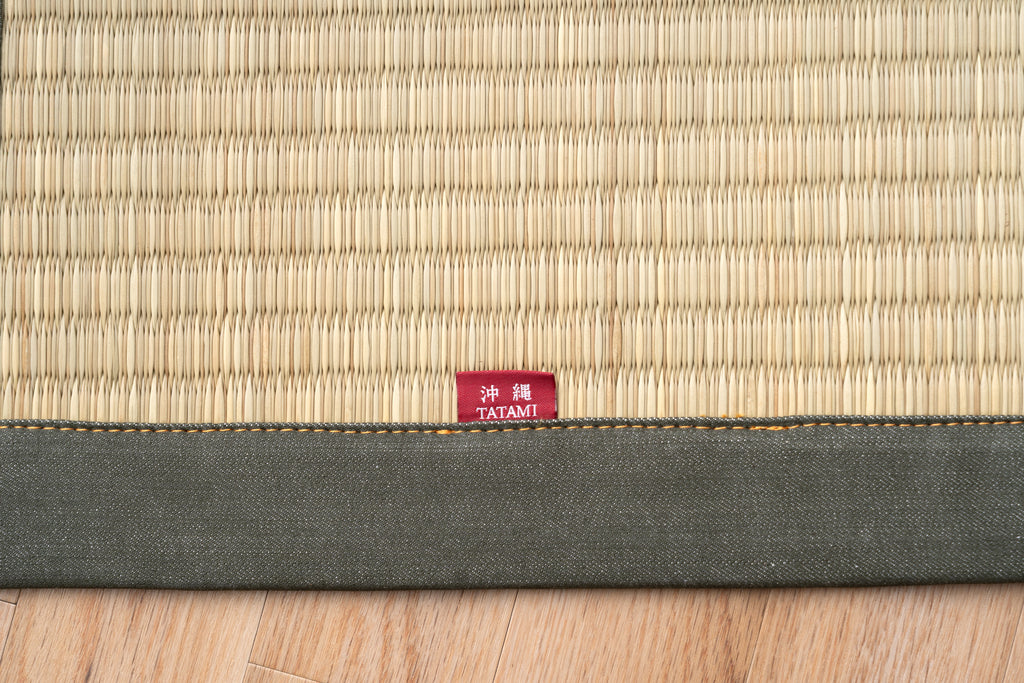 Japanese Igusa Tatami-Style Rug "DX Okinawa Beegu" Non-Slip Backing