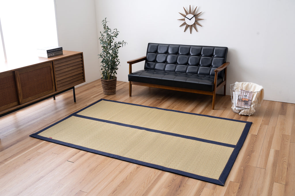 Japanese Igusa Tatami-Style Rug "DX Okinawa Beegu" Non-Slip Backing