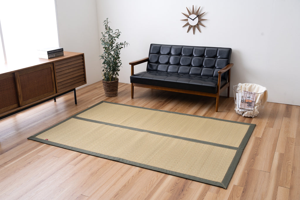Japanese Igusa Tatami-Style Rug "DX Okinawa Beegu" Non-Slip Backing