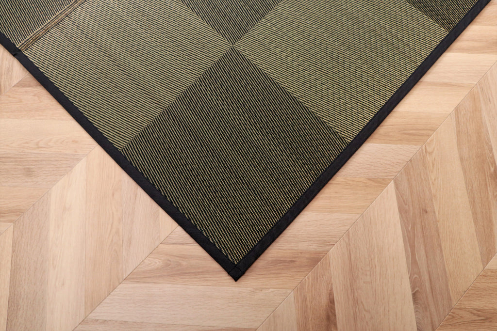 Japanese Igusa Rug “DX Noah” Tatami Style Rug – Ichimatsu Simple Design, Non-Slip Backing