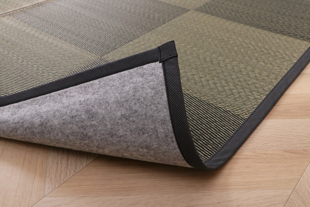 Japanese Igusa Rug “DX Noah” Tatami Style Rug – Ichimatsu Simple Design, Non-Slip Backing
