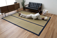 Japanese Igusa Tatami-Style Rug "DX Okinawa Beegu" Non-Slip Backing