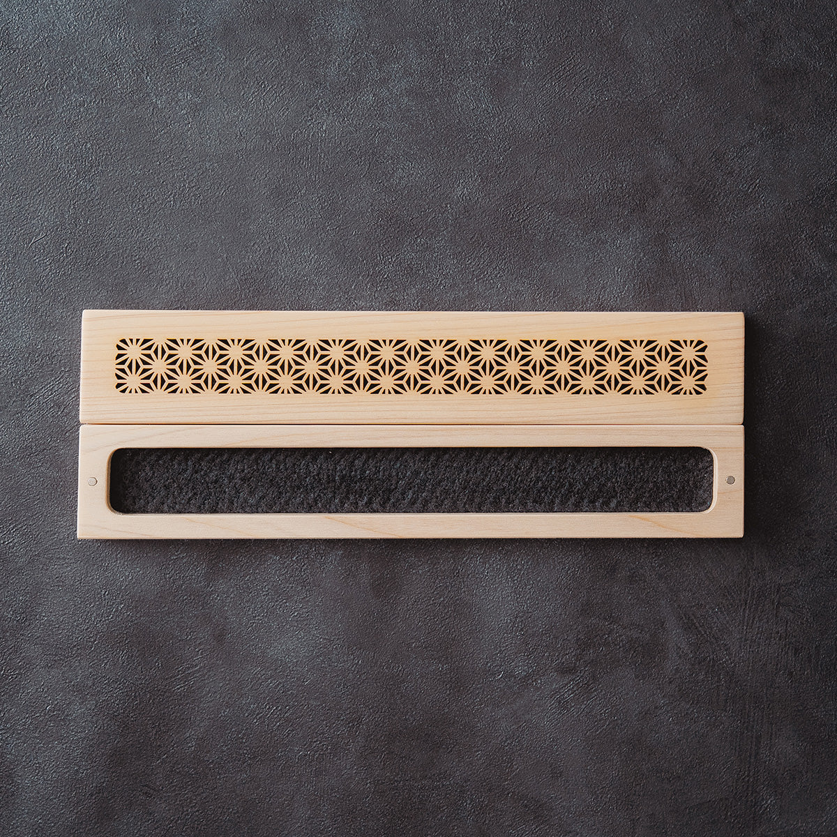 Hinoki Wood Incense Burner – Hemp Leaf Pattern