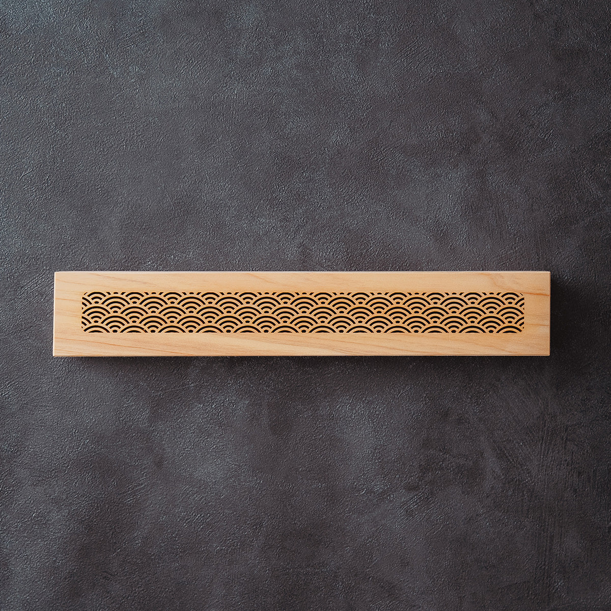Hinoki Wood Incense Burner – Seigaiha Wave Pattern