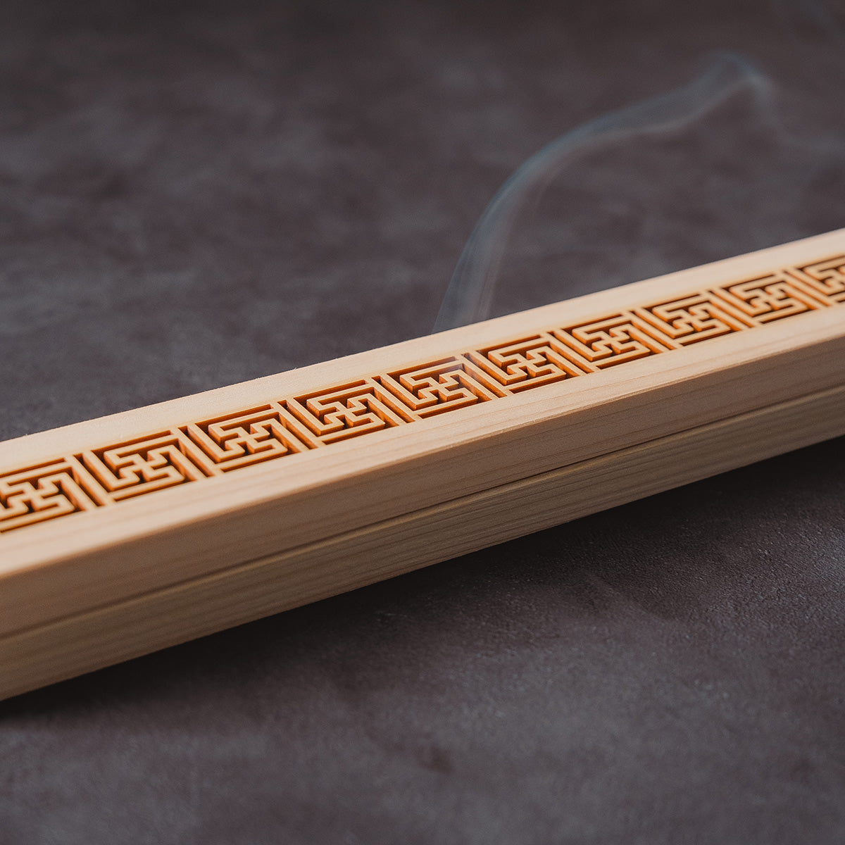 Hinoki Wood Incense Burner – Manji Pattern