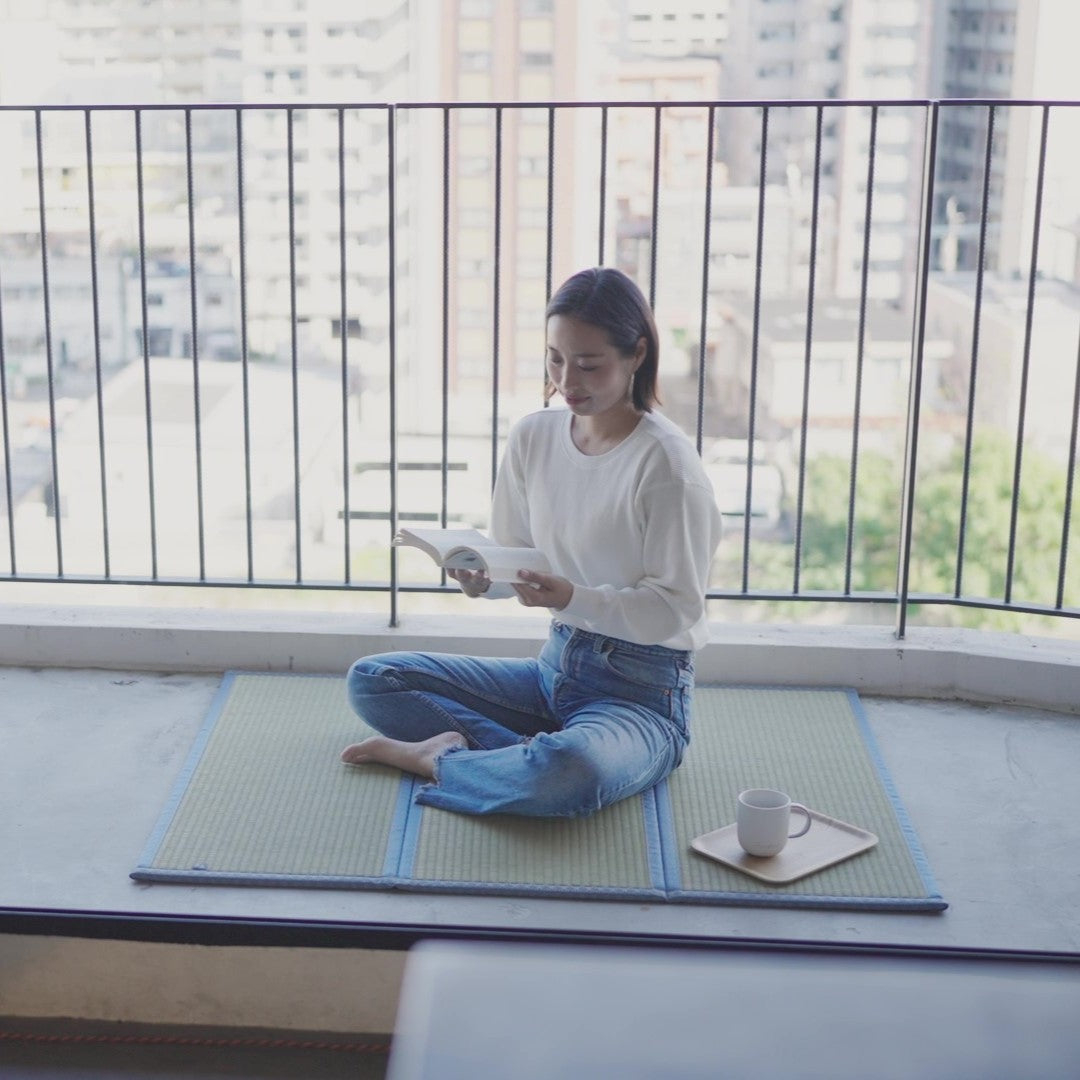 Foldable Tatami Floor Mat - Asanoha, Three-Panel