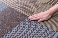 Japanese Igusa Carpet "Kyosashiko" multiple textures patchwork-style Ichimatsu