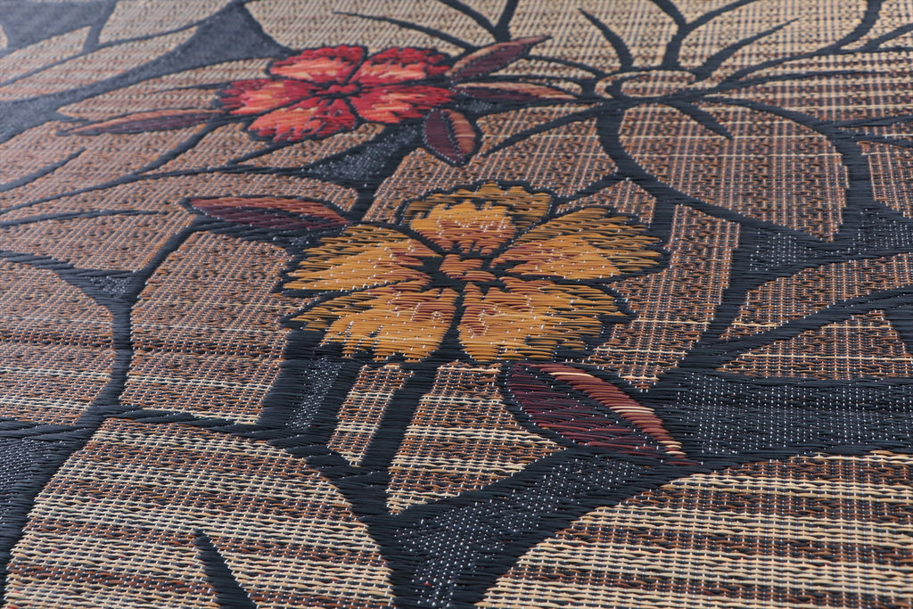 Japanese Igusa Tatami Entrance Mat "F Nadeshiko" PU backing cushioning, non-slip