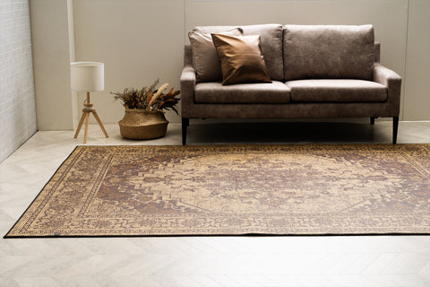 Japanese Igusa Tatami style rug "DX Histoire" vintage-inspired design Non-Slip Backing