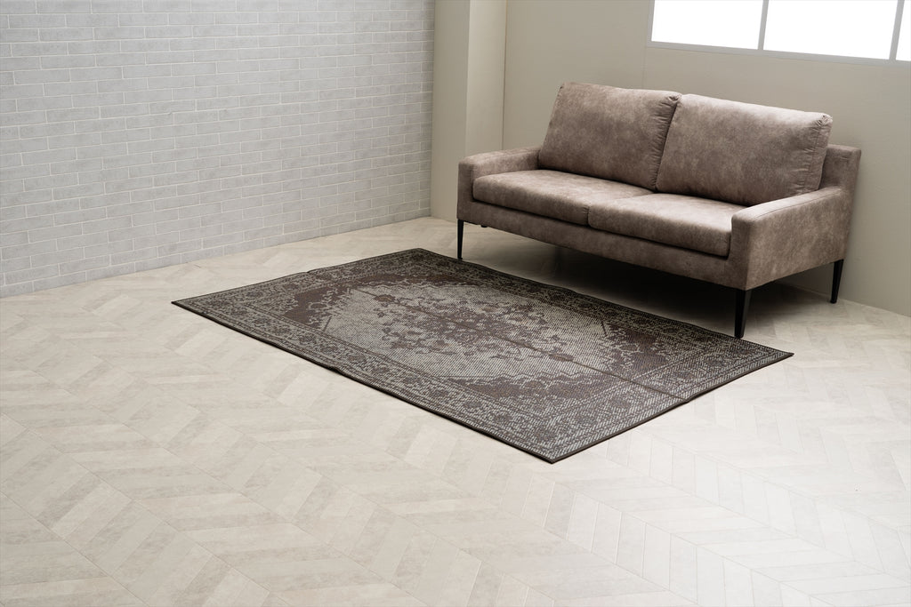 Japanese Igusa Tatami style rug "DX Histoire" vintage-inspired design Non-Slip Backing