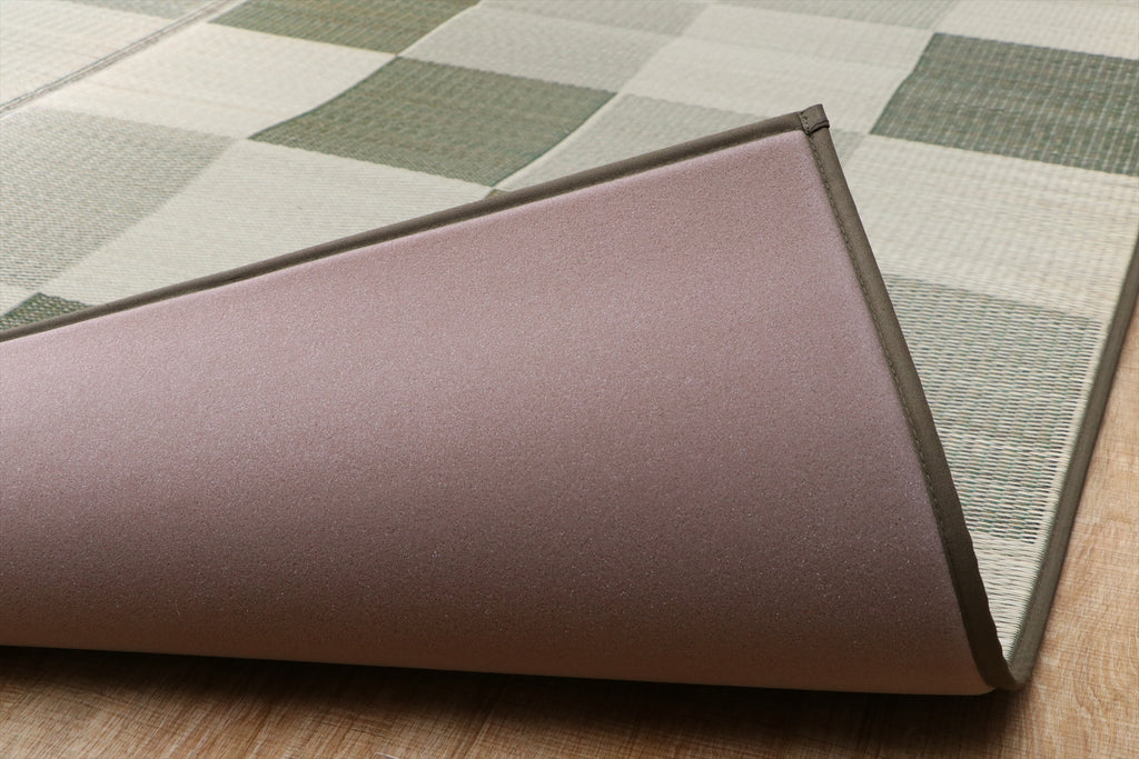 Japanese Igusa Tatami modern style rug “F Block” Non-Slip PU Backing