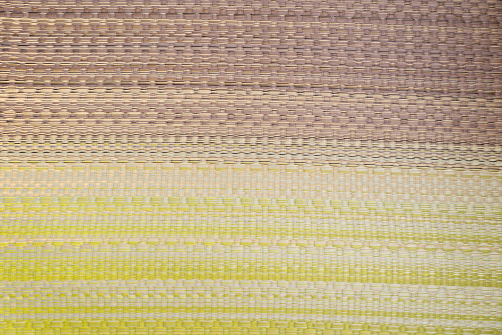 Japanese Igusa Tatami Rug Oval "F-Joy” IKEHIKO × Kaihara Denim, Non-Slip Backing