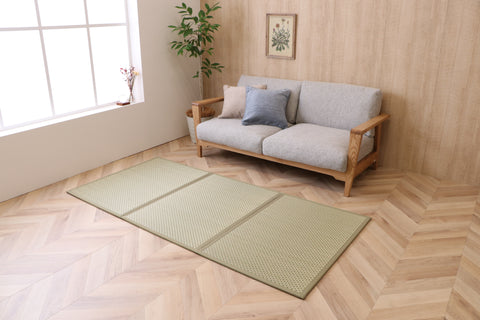 Japanese Igusa Foldable Three Panel Floor Tatami Mat "Flare" non-slip backing