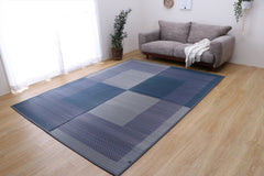 Japanese Igusa Tatami Rug “DX Morning” Ichimatsu pattern non-slip support