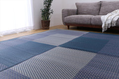 Japanese Igusa Tatami Rug “DX Morning” Ichimatsu pattern non-slip support