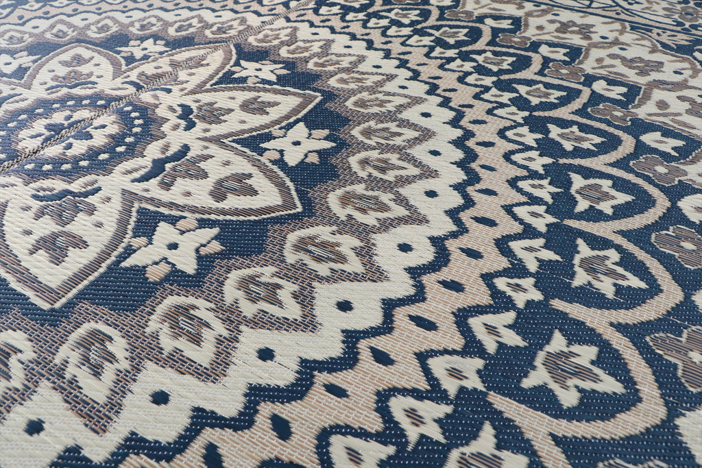 Japanese Igusa Tatami style rug "F-Circle" Medallion Classic Non-Slip PU Backing