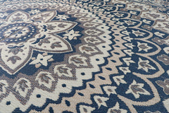 Japanese Igusa Tatami style rug "F-Circle" Medallion Classic Non-Slip PU Backing