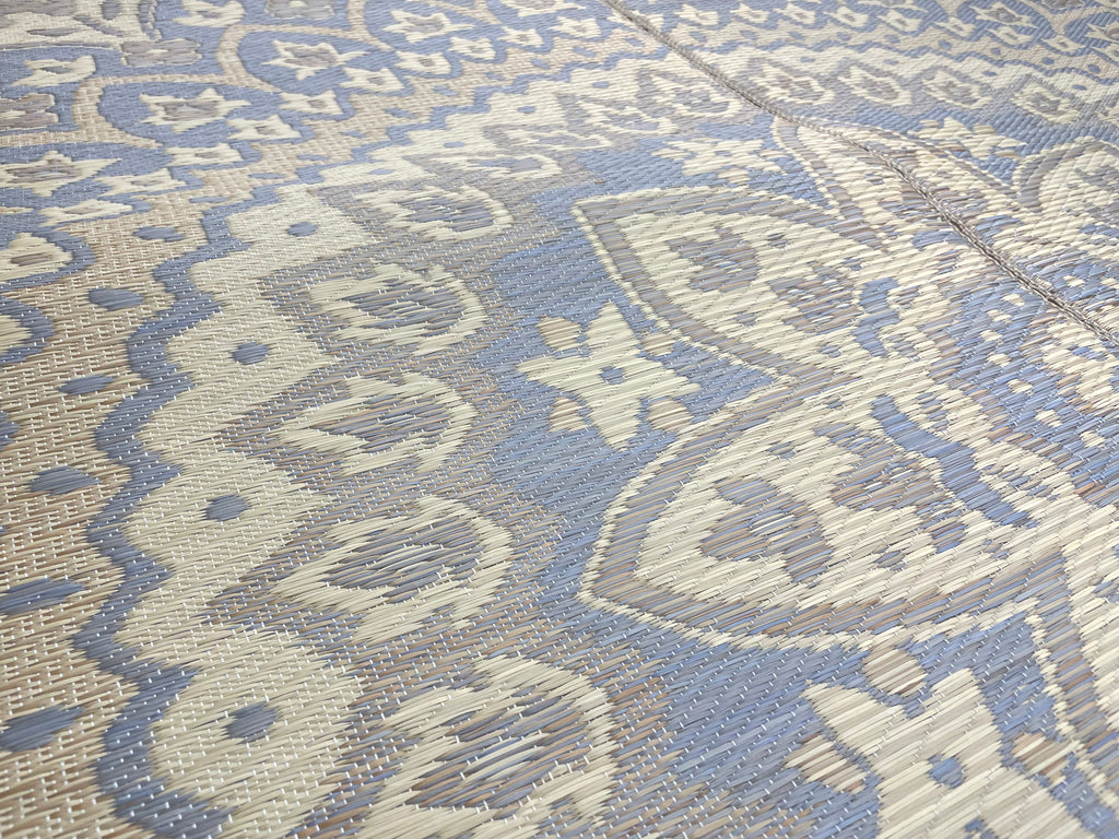 Japanese Igusa Tatami style rug "F-Circle" Medallion Classic Non-Slip PU Backing