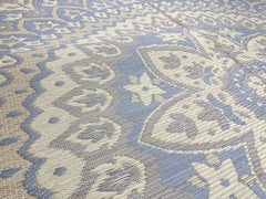 Japanese Igusa Tatami style rug "F-Circle" Medallion Classic Non-Slip PU Backing