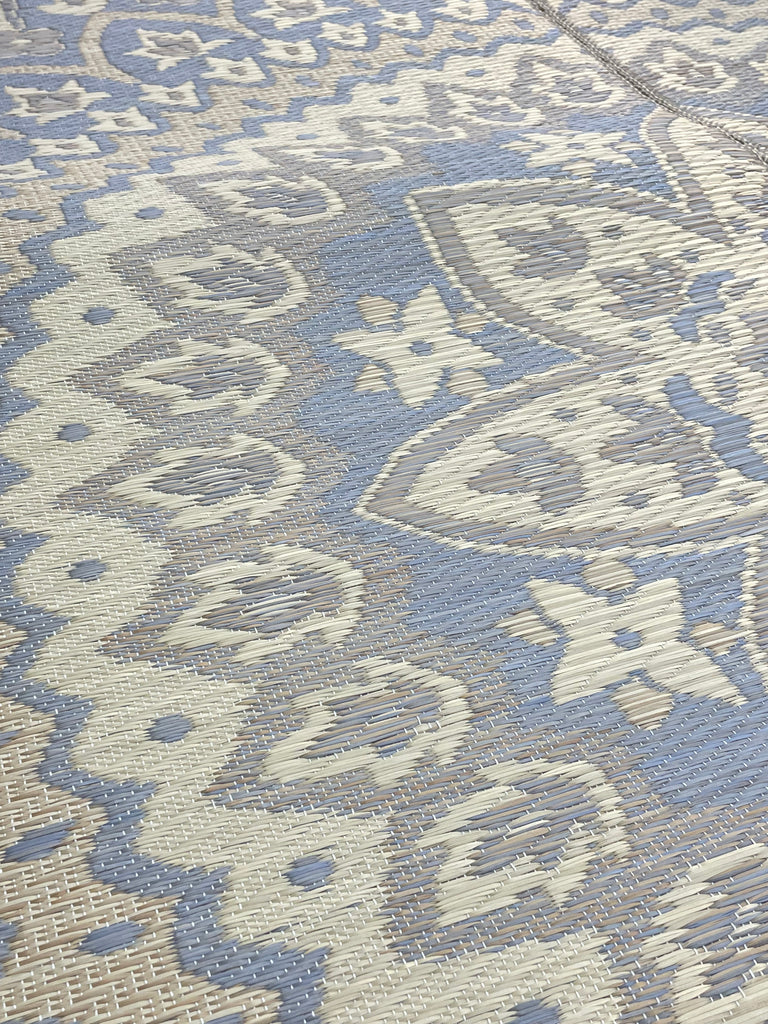 Japanese Igusa Tatami style rug "F-Circle" Medallion Classic Non-Slip PU Backing